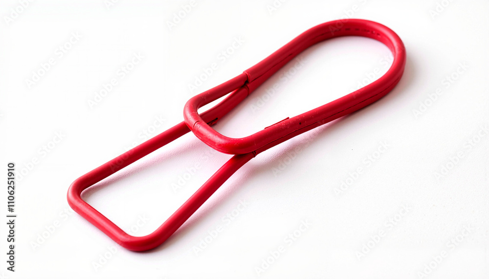 Isolated item on white background featuring a red metal clip
Isolated item on white background featuring a red metal clip
