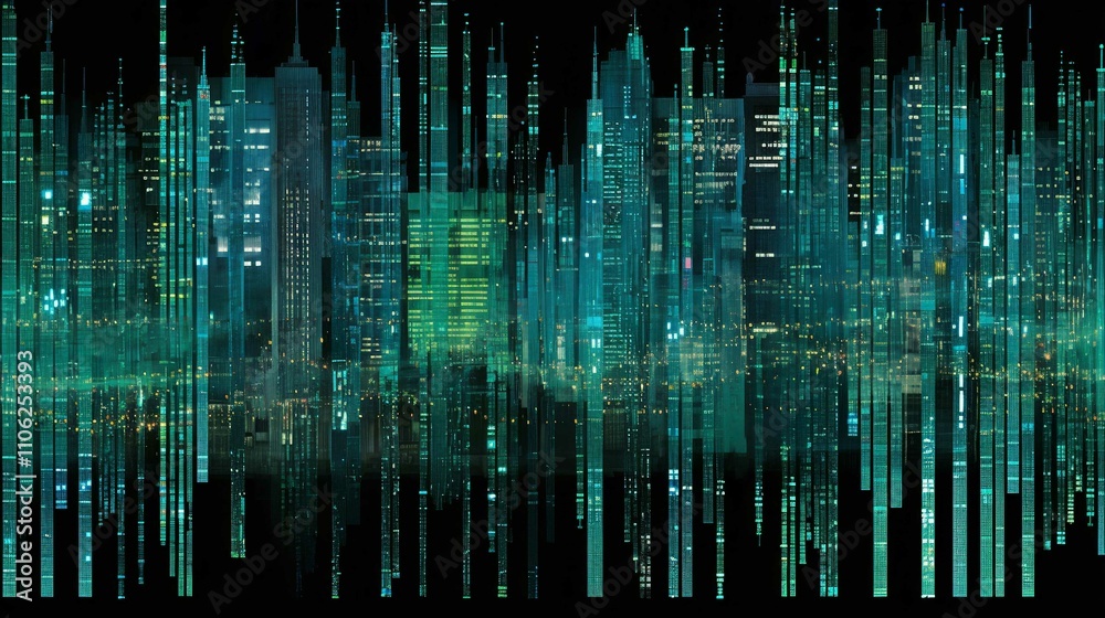 Futuristic Digital Matrix Code Pattern Illustration in Green with Light and Texture for Technology and Business Wallpaper Futuristic Digital Matrix Code Pattern Illustration in Green with Light and Texture for Technology and Business Wallpaper