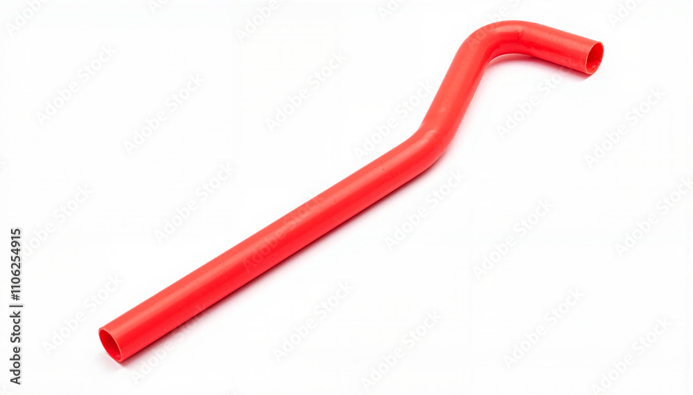 Isolated item on white background in the form of a red bent plastic tube
Isolated item on white background in the form of a red bent plastic tube
