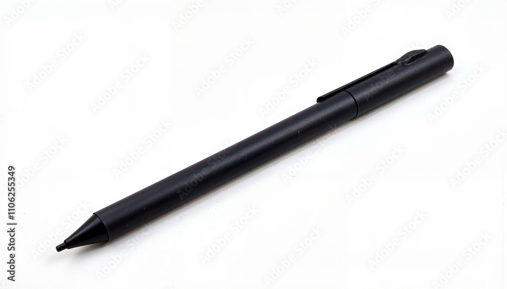 Isolated item on white background in the form of a black pen
Isolated item on white background in the form of a black pen