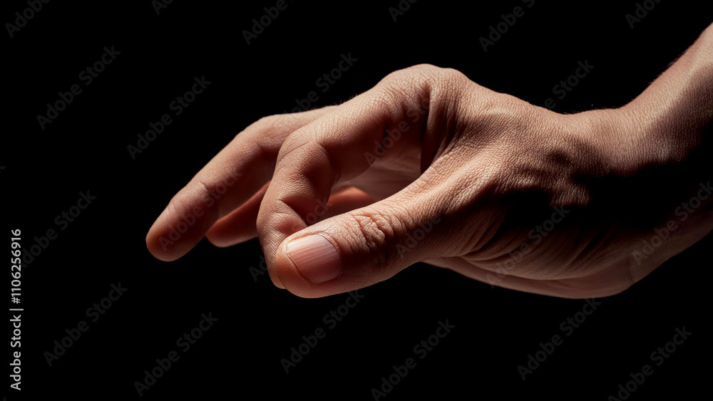 hand on black gesture 