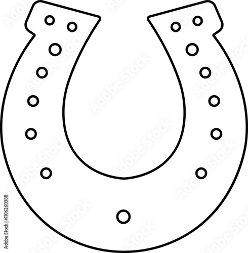 Horseshoe silhouette isolated on transparent background. Vintage Horseshoe icon in line horseshoe and symbol of luck Hand drawn lucky horseshoe Tattoo design Vector for apps or website