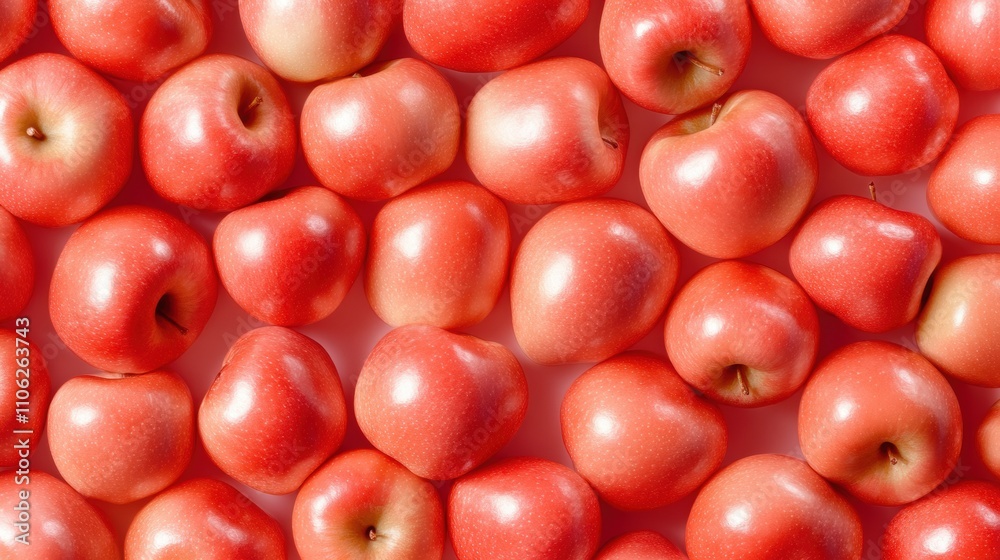 A vibrant array of fresh red apples fills the frame, showcasing their glossy skins, AI A vibrant array of fresh red apples fills the frame, showcasing their glossy skins, AI