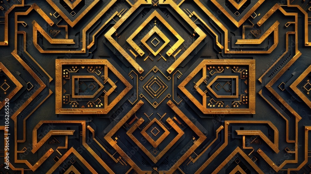 Abstract geometric gold and dark gray pattern. Abstract geometric gold and dark gray pattern.