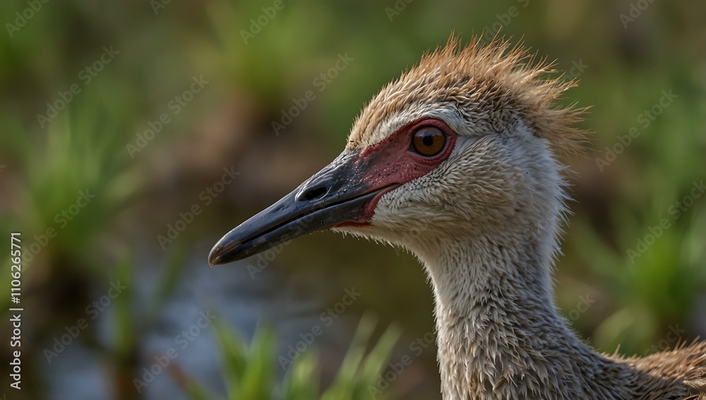 Fototapeta premium Immature Sandhill Crane in Florida.