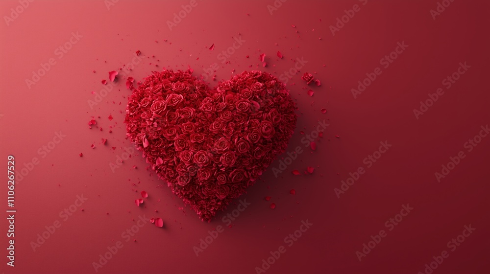 Red roses in heart shape symbolize love Red roses in heart shape symbolize love