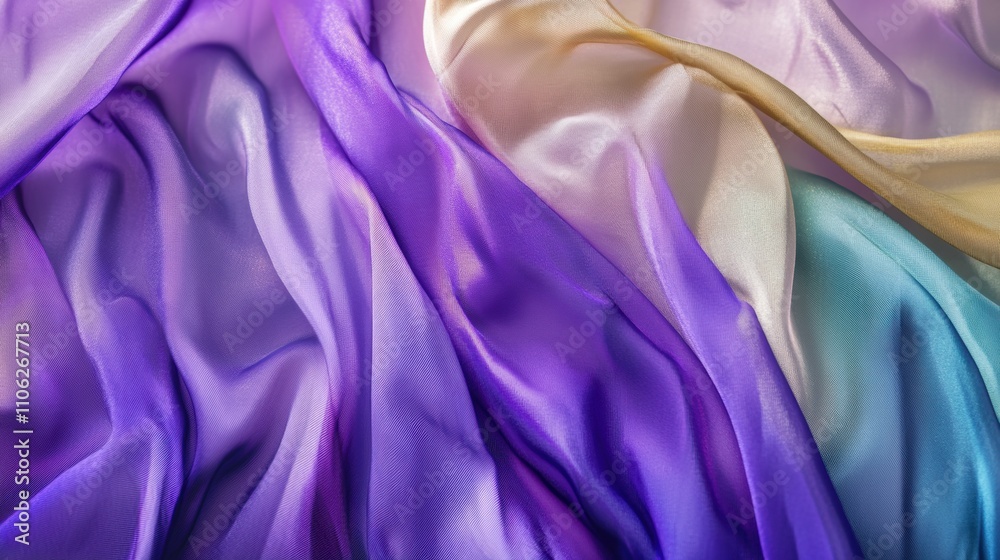 Flowing ribbons of lavender, gold, and emerald merge seamlessly into soft gradients of midnight blue, evoking an ethereal dance of silk drifting weightlessly in space. Flowing ribbons of lavender, gold, and emerald merge seamlessly into soft gradients of midnight blue, evoking an ethereal dance of silk drifting weightlessly in space.