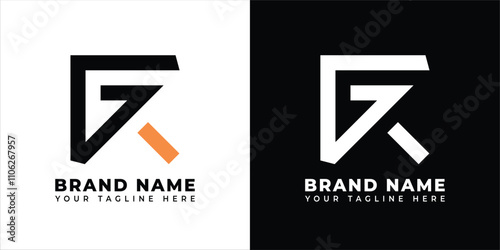Initial Letter R, G Logo with Arrow