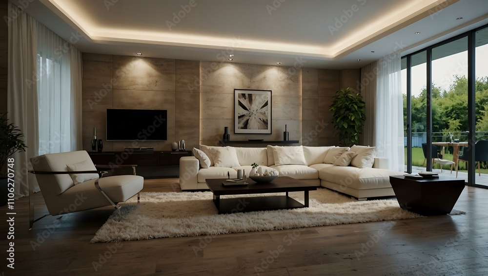 Fototapeta premium Interior design of a modern living room.