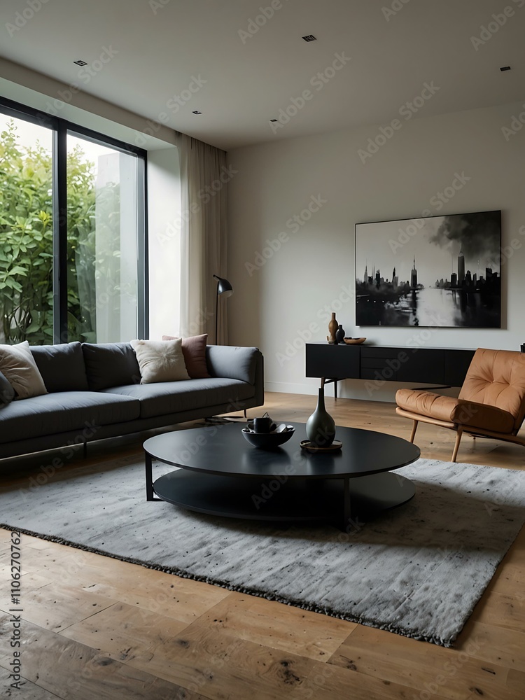 Fototapeta premium Interior design of a modern living space.