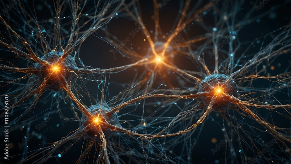 Fototapeta premium Intricate neural connections representing human thoughts.