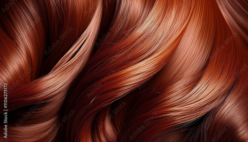 3d render illustration of the lustrous chestnut wavy hair strands close up of rich chestnut colored hair waves showcasing the smooth texture and vibrant shine typical of healthy hair