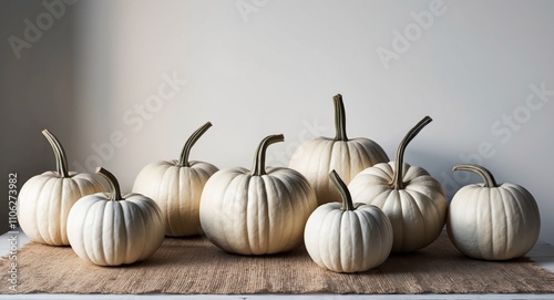 Full frame image of crown prince pumpkins. photo