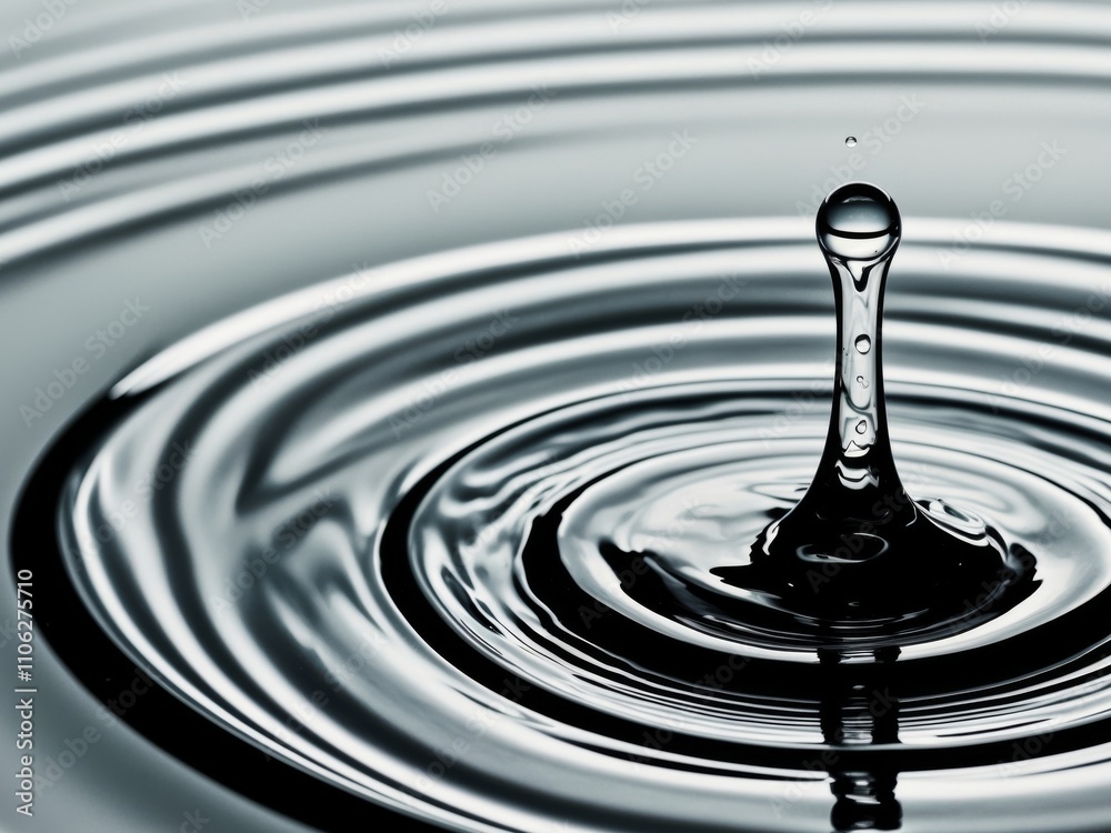 Dynamic splash of color as a water drop impacts a liquid surface. Dynamic splash of color as a water drop impacts a liquid surface.