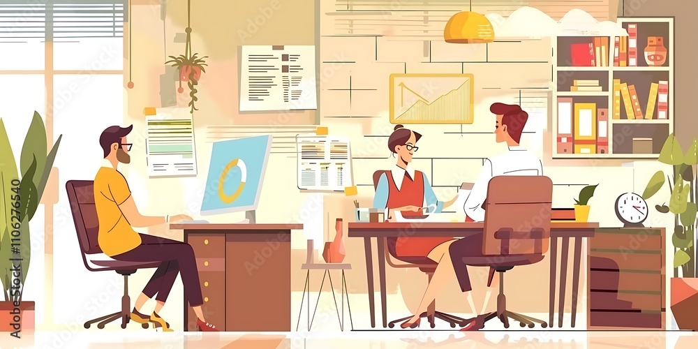 Analytics concept in flat design with people. Men and woman analyzing and researching business data, work with financial graph at dashboard. Illustration with character scene for web banner Analytics concept in flat design with people. Men and woman analyzing and researching business data, work with financial graph at dashboard. Illustration with character scene for web banner
