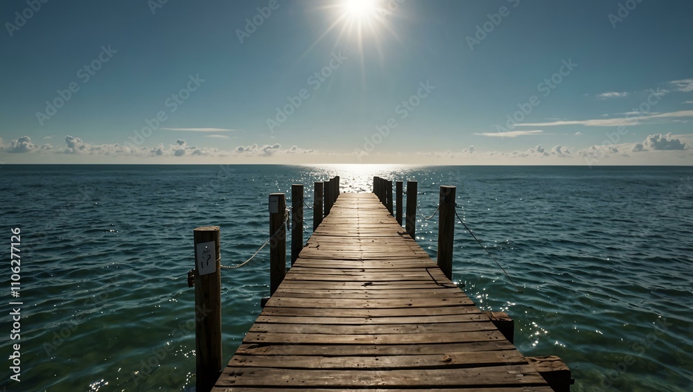 Naklejka premium Jetty extending into the ocean.