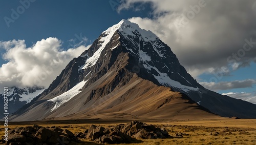 Jirishanca Peak in Peru, South America. photo