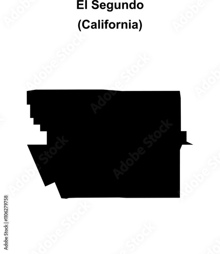 El Segundo (California) blank outline map