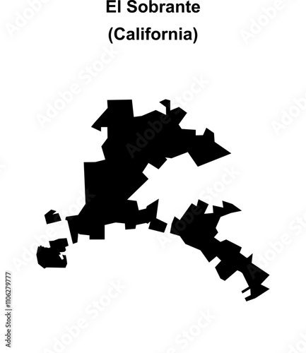 El Sobrante (California) blank outline map