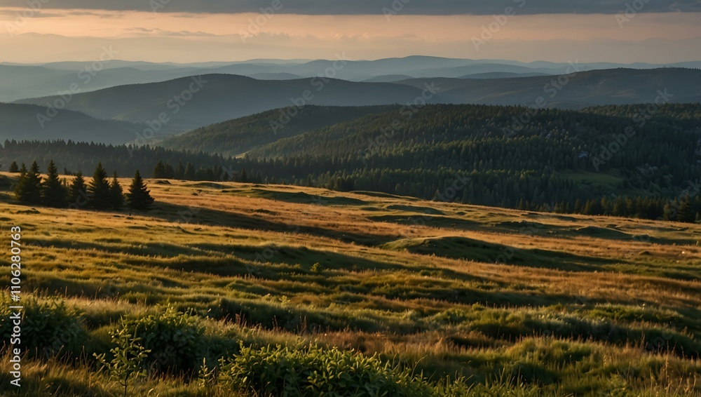 Obraz premium Karkonosze Mountains landscape in Poland.