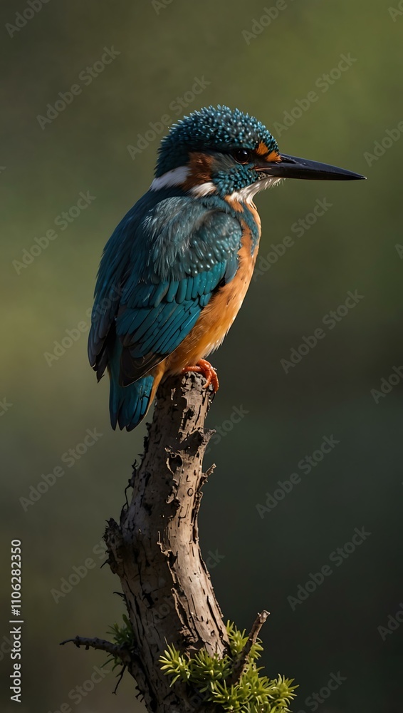 custom made wallpaper toronto digitalKingfisher silhouette perched on a branch.