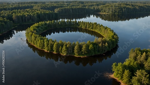 Kirkilai lakes in Lithuania. photo