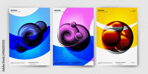 modern trendy corporate brutalism shape design poster