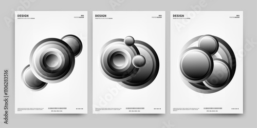 modern trendy corporate brutalism shape design poster