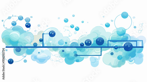 Gas State of Matter with H2O Molecule and Steam