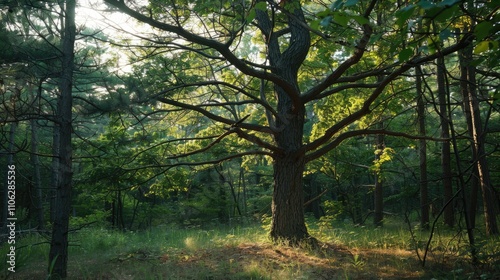 Old pine tree in the woods.