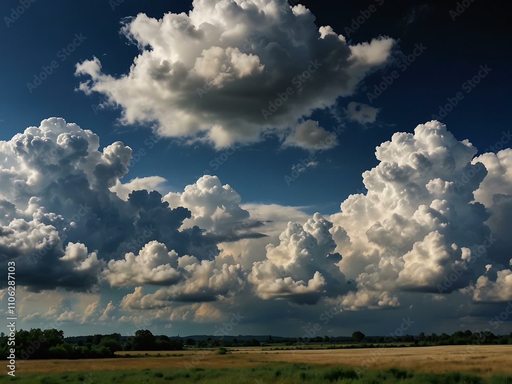Obraz premium Landscape with drifting clouds.