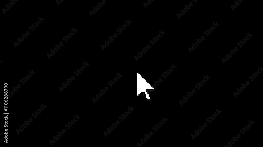 Pointer arrow cursor clicking. Mouse click symbol with circle isolated on transparent background.