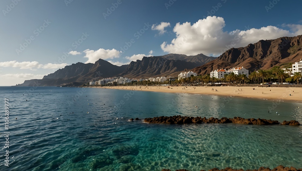 Fototapeta premium Las Teresitas beach in Tenerife, capturing the scenic beauty.