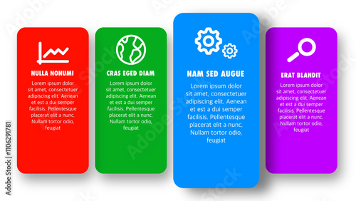 Customer Service and Product Infographic with Rectangular Icons
