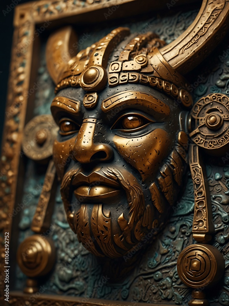 Legendary artifact close-up symbolizing ancient myths. Legendary artifact close-up symbolizing ancient myths.