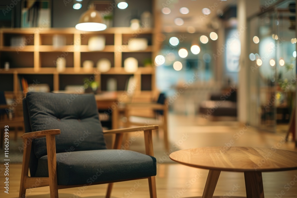 Blurry modern reading room with cozy furniture for family living. Blurry modern reading room with cozy furniture for family living.