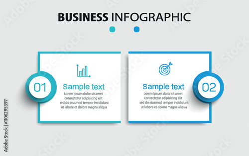 Vector infographic template with icons and 2 options or steps