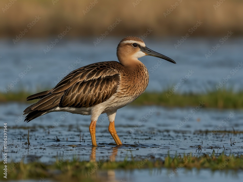 Limosa Lapponica bird in its natural habitat. Limosa Lapponica bird in its natural habitat.