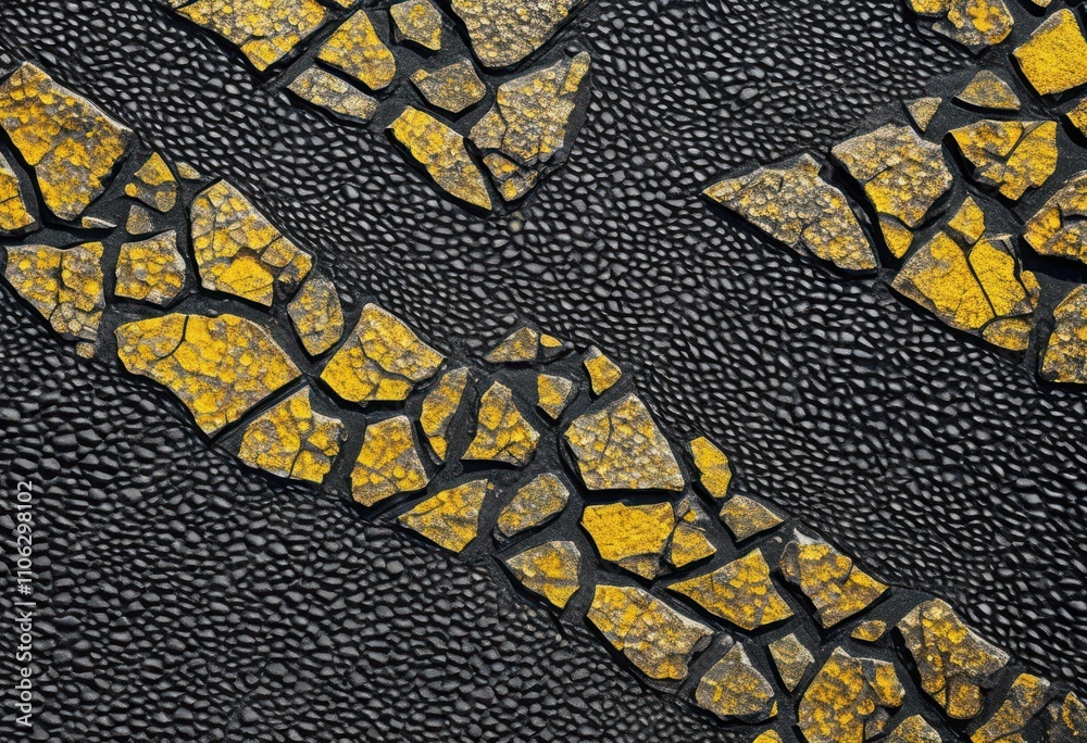 detailed close unique asphalt patterns glimmering under bright sunlight showcasing intricate textures visual designs, surface, ground, color, variation detailed close unique asphalt patterns glimmering under bright sunlight showcasing intricate textures visual designs, surface, ground, color, variation