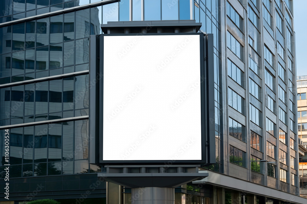 Advertising and marketing blank empty digital billboard at city Advertising and marketing blank empty digital billboard at city