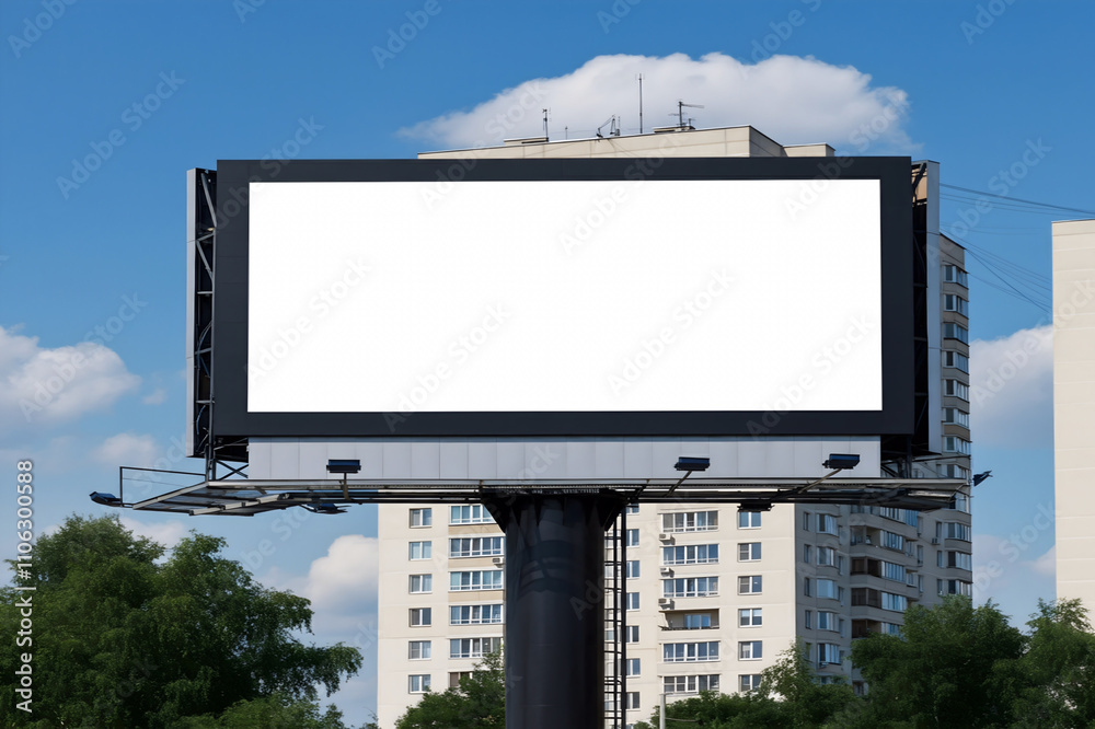 Advertising and marketing blank empty digital billboard at city Advertising and marketing blank empty digital billboard at city