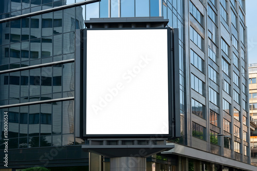 Advertising and marketing blank empty digital billboard at city 