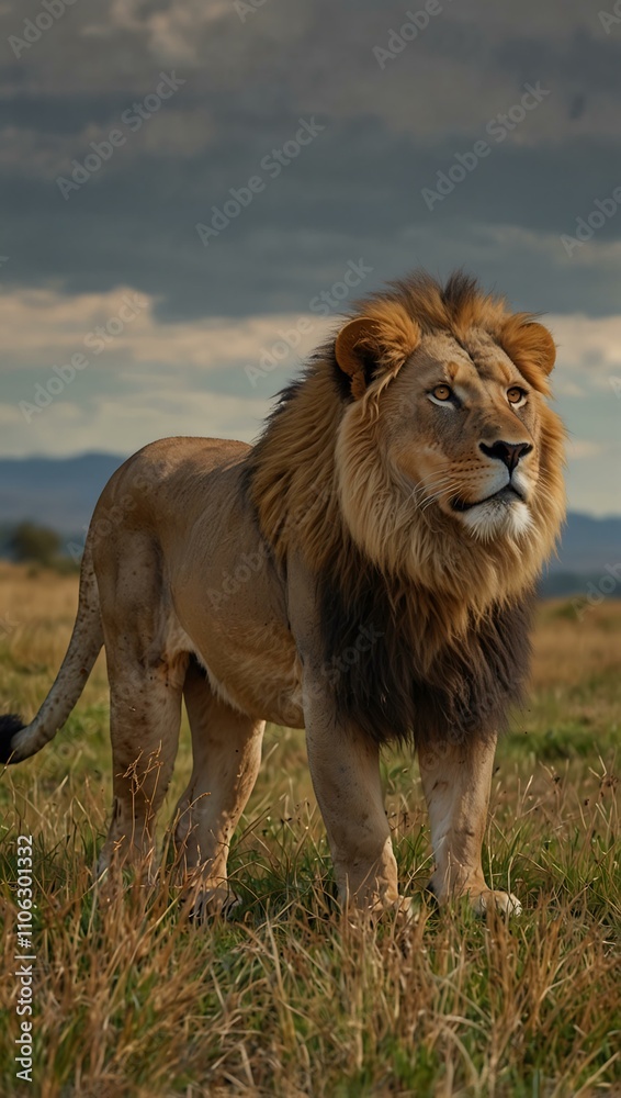 custom made wallpaper toronto digitalLion surveying his grassland territory.
