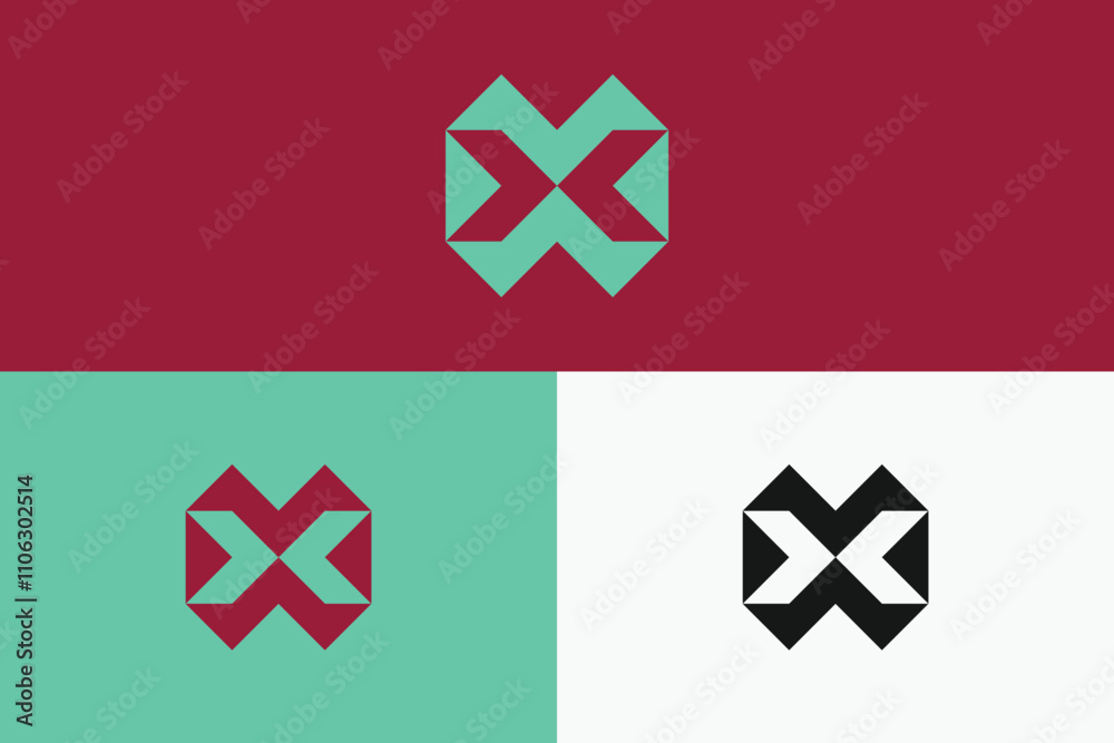 modern negative space letter X logo, simple negative space letter X logo. modern negative space letter X logo, simple negative space letter X logo.