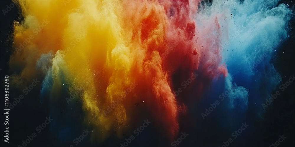 Vibrant and Colorful Powder Explosion Against Black Background Perfect for Creative Design, Festivals, and Dynamic Visual Projects Vibrant and Colorful Powder Explosion Against Black Background Perfect for Creative Design, Festivals, and Dynamic Visual Projects