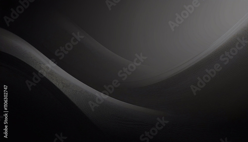 Tapeta czarna, ciemne abstrakcyjne tło do projektu,  czarny wzór w fale i linie © anettastar