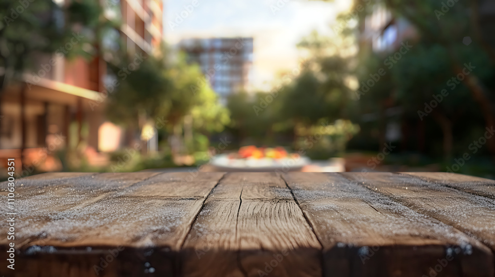 an empty wooden table with the background of a modern technology field an empty wooden table with the background of a modern technology field