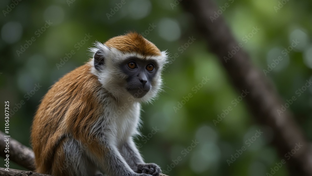 Long-tailed monkey in the wild. Long-tailed monkey in the wild.