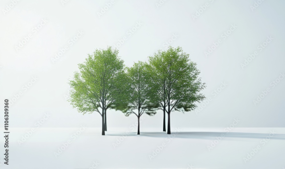 Obraz premium trees displayed against a clean white background, ideal for design projects and digital illustrations