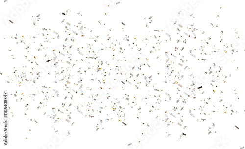 Silver Confetti in the air photo overlays